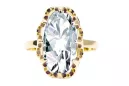 Anneau Zircon Or jaune 14 carats Style vintage vrc253y